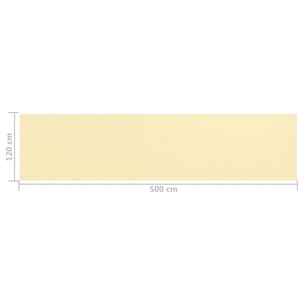 Helloshop26 - Écran de balcon brise pare vue protection confidentialité 120 x 500 cm PEHD beige - Imagen 5