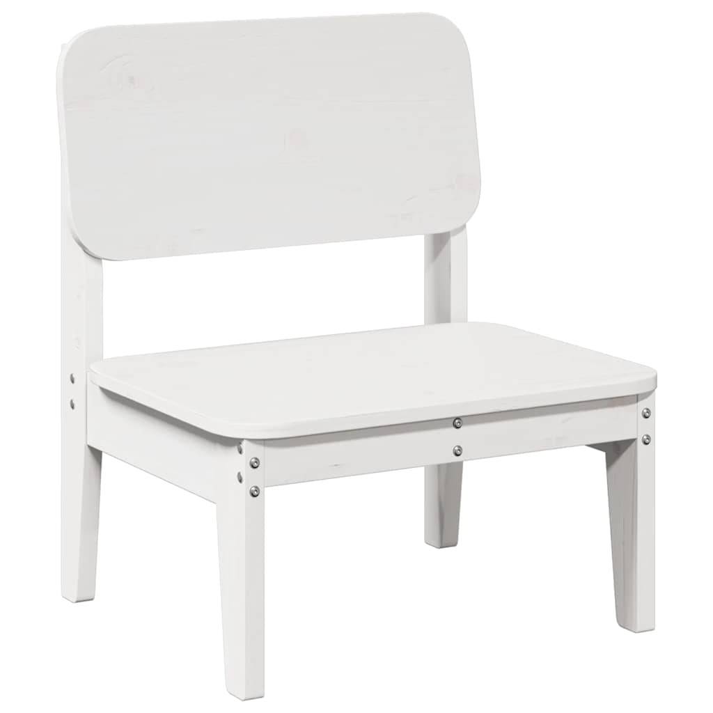 Chaise de jardin - Chaise d'extérieur - Fauteuil de jardin blanc 60x52,5x72 cm bois de pin massif - Image 1