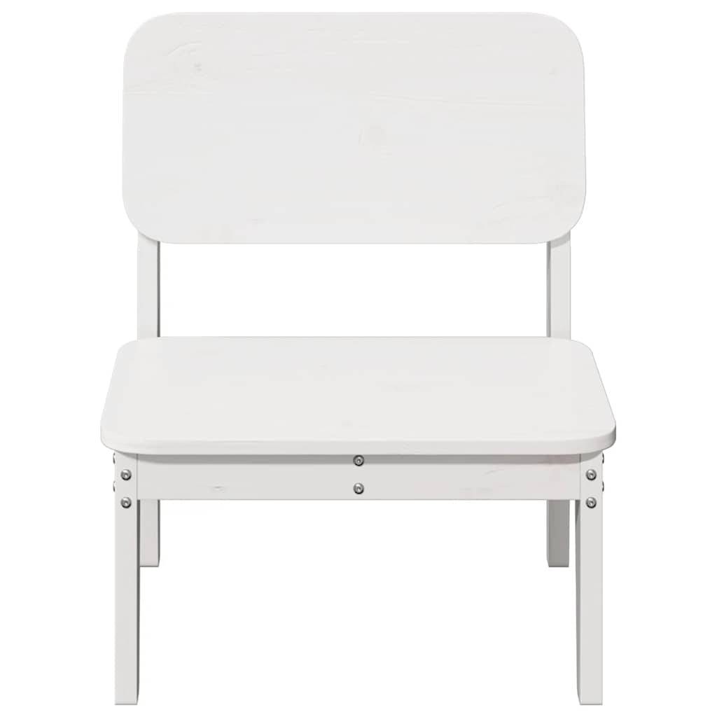 Chaise de jardin - Chaise d'extérieur - Fauteuil de jardin blanc 60x52,5x72 cm bois de pin massif - Image 3