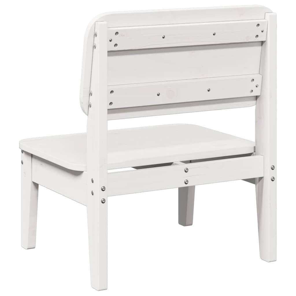Chaise de jardin - Chaise d'extérieur - Fauteuil de jardin blanc 60x52,5x72 cm bois de pin massif - Image 5
