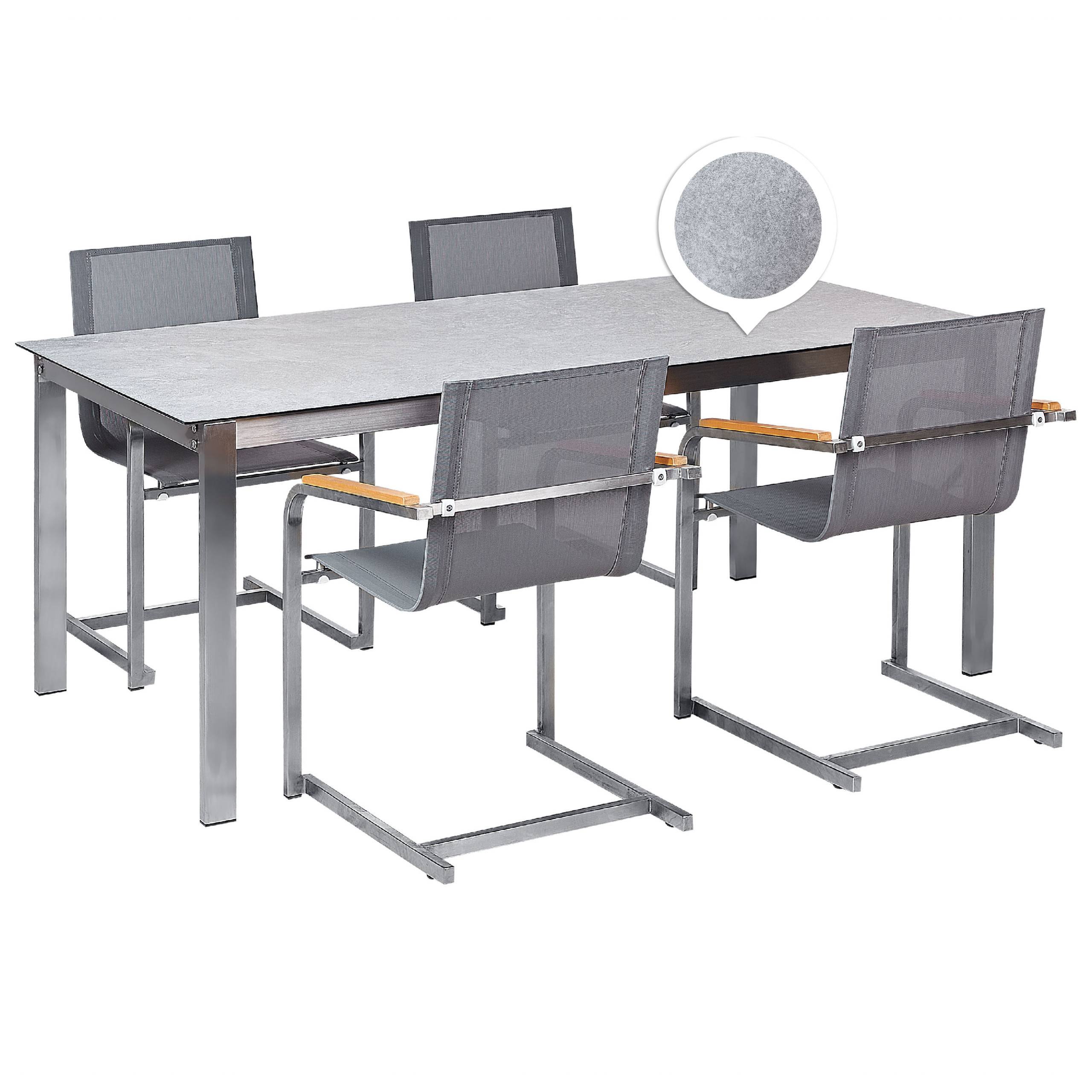 Beliani - Set de salle à manger Verre de sécurité Gris COSOLETO Beliani - Imagen 1