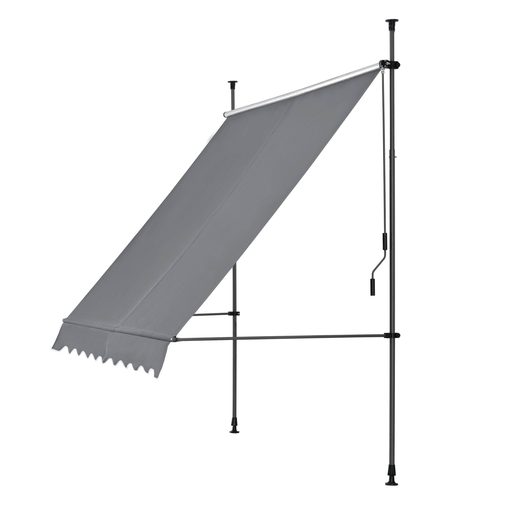 Helloshop26 - Store banne téléscopique acier polyester 400 x 120 x 200-300 cm gris ardoise - Imagen 2