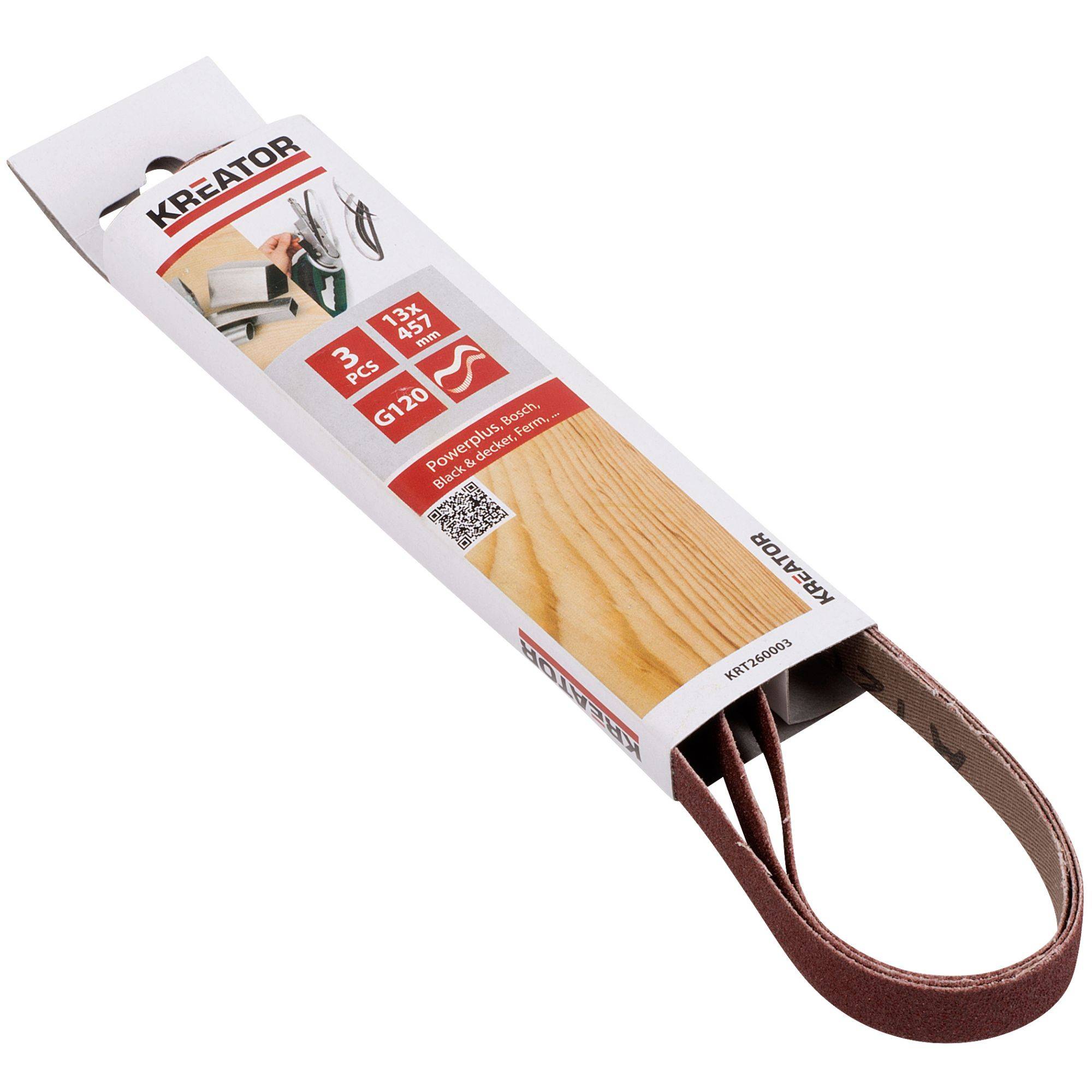 Kreator - Abrasif pour lime électrique, Lot de 3 bandes 13x457mm - Image 1