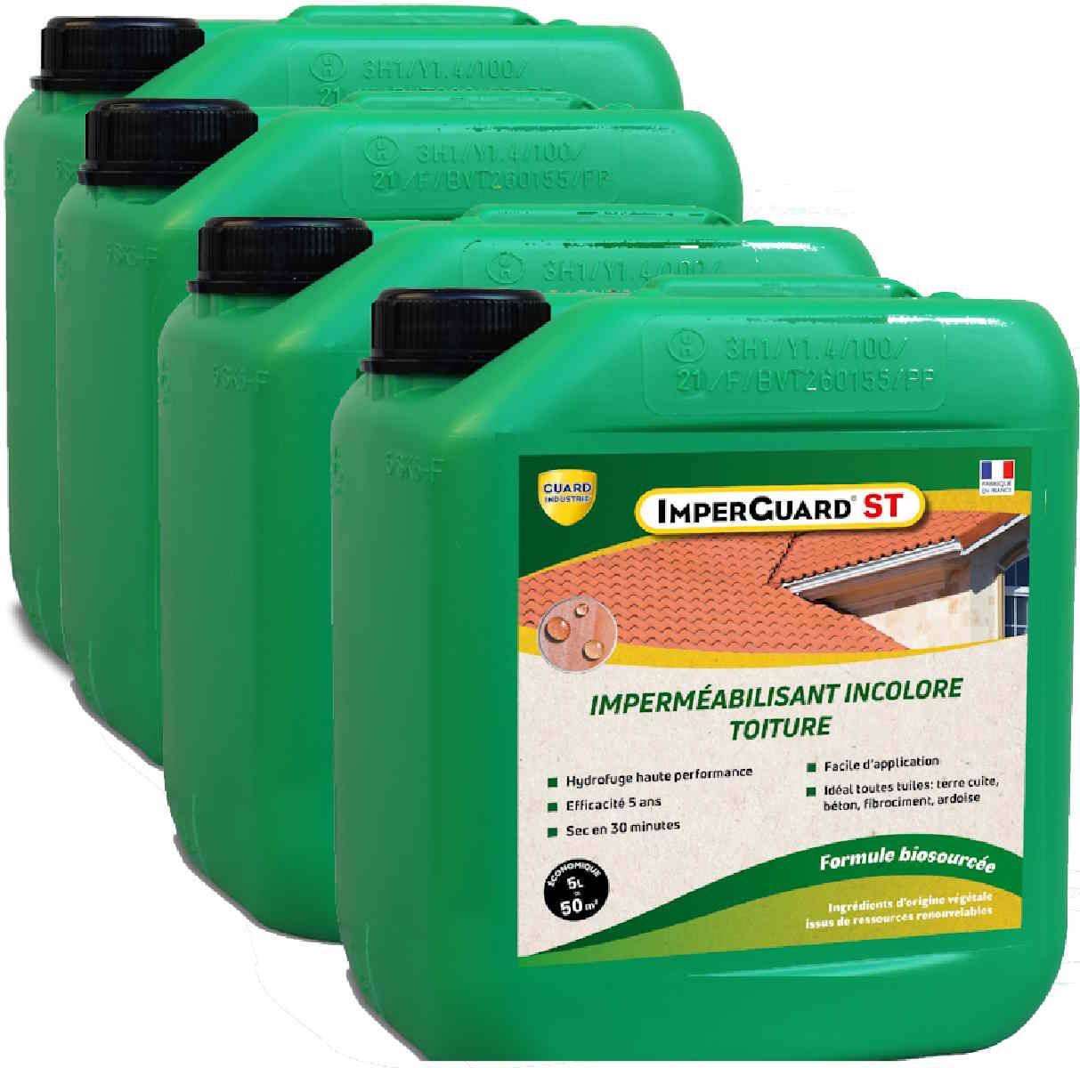 Imperméabilisant Toit Incolore Haute Performance Formule Végétale ImperGuard Spécial Toit Toute Tuile 5ans Sec 30 min 20L 200m2 - Image 1