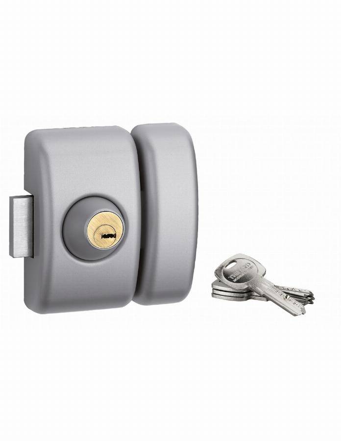 Verrou universel THIRARD double cylindre languette HG5 + 3 clés - Argent - 00080475 - Imagen 2
