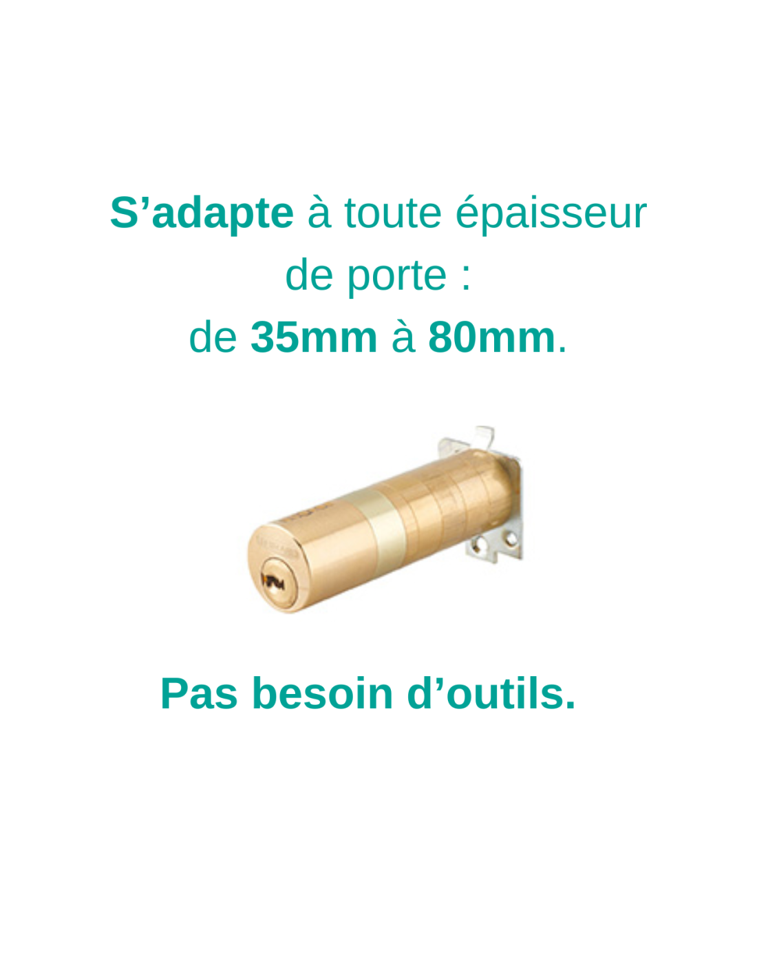 Verrou universel THIRARD double cylindre languette HG5 + 3 clés - Argent - 00080475 - Imagen 4