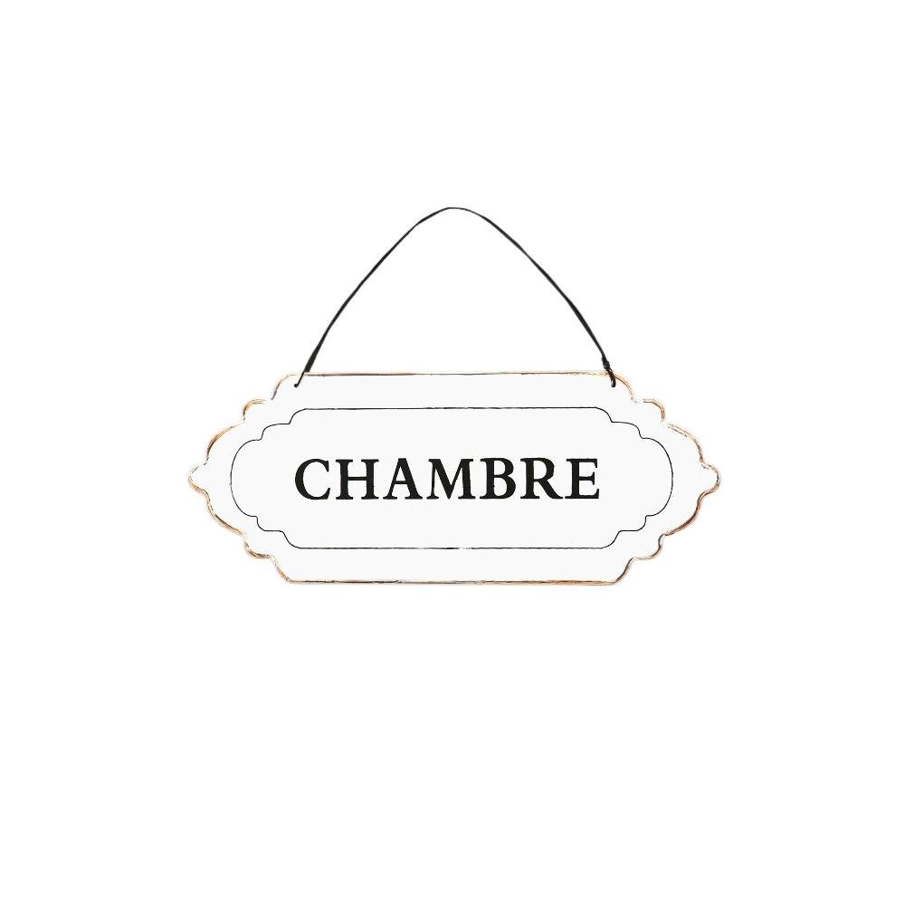 ~ Plaque de porte décorative vintage chambre fer blanc noir 12x7cm Chemin de campagne - Imagen 1