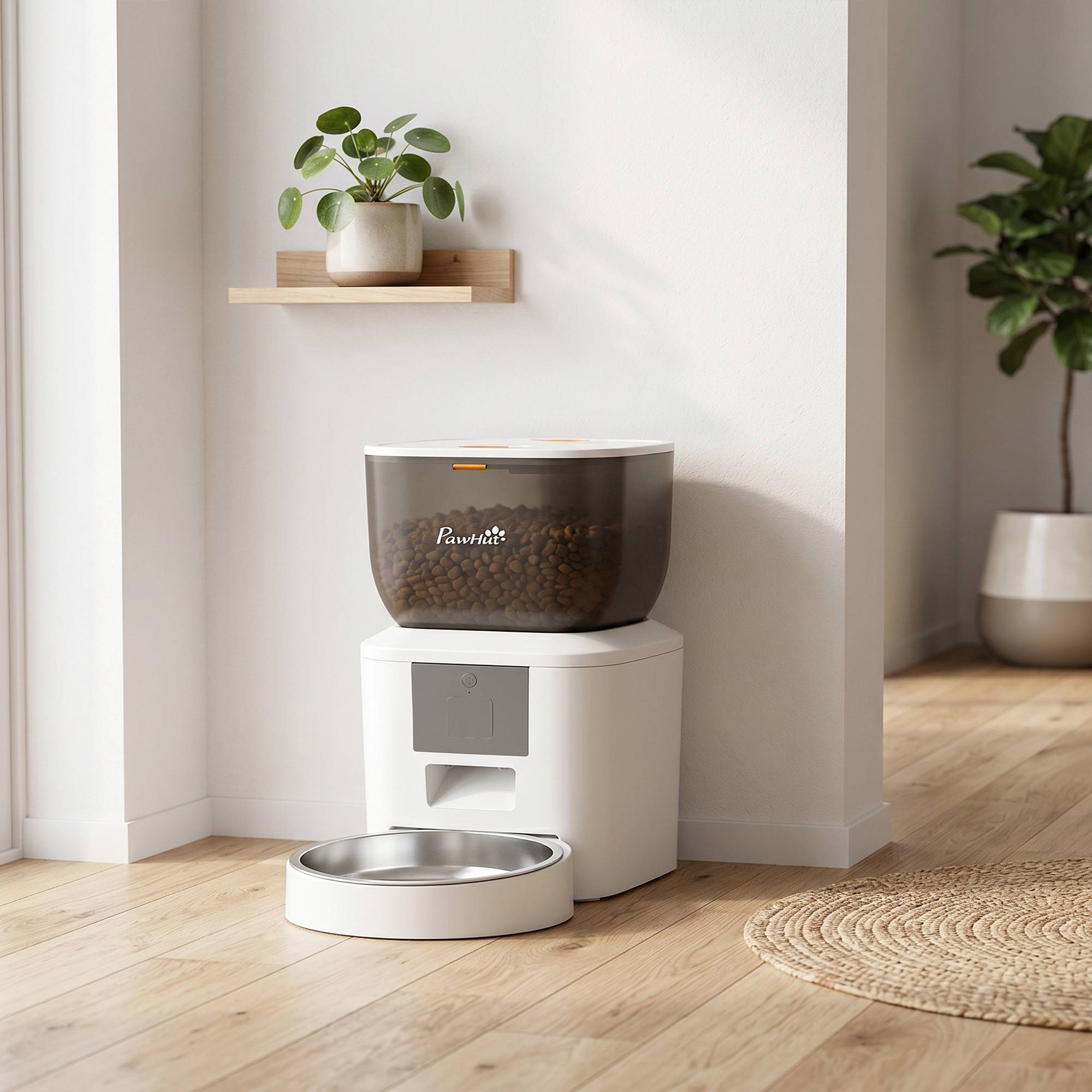 ComfortXL - Distributeur automatique 4 L ABS inox blanc pour chat avec Wi-Fi commande par application et message vocal 10 s - Image 9