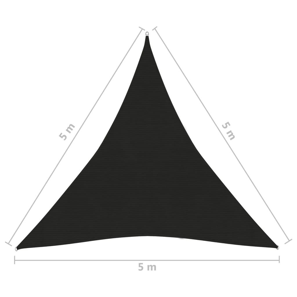 Helloshop26 - Voile toile d'ombrage parasol 160 g/m² 5 x 5 x 5 m PEHD noir - Imagen 5