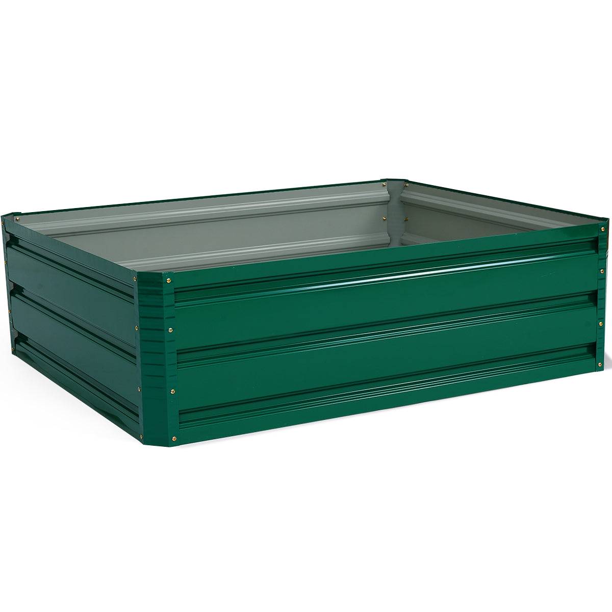 Helloshop26 - Jardinière surélevée 100 x 80 x 30 cm robuste et durable ambiance cosy en acier vert foncé