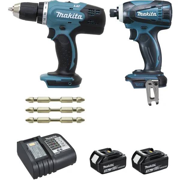 Makita - LOT MAKITA 18V - Perceuse Visseuse DDF453 + Visseuse à chocs DTD146 - MAKITA - Avec 2 batteries 18V3.0Ah - MakPac - DLX2022SJ3 - Imagen 2