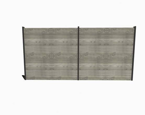 Sans Marque - Kit Clôture Bois Massif / 4m De Longueur / Pin Sylvestre Traité Autoclave Gris / Hauteur : 1,82m/2m Entre Poteaux / Abri Français - Image 2