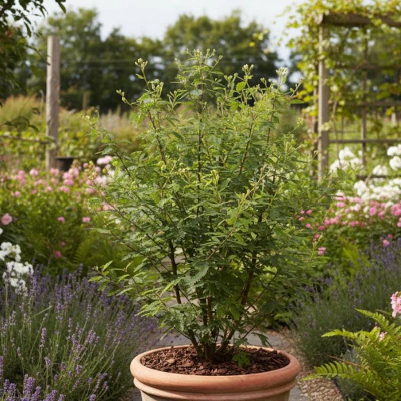 Arbre aux houppettes Dixie Pink, Calliandra à fleurs Rose - feuillage Caduc - Pot de 3L - 40/60 cm-  hauteur à maturité De 1,50 m à 2,00 m - Image 4