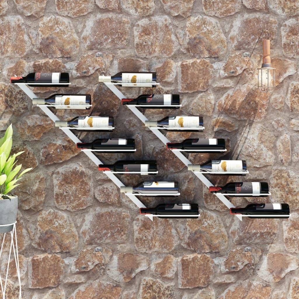 Autre - Casier à vin mural pour 7 bouteilles 2 pcs Blanc Métal - Image 1