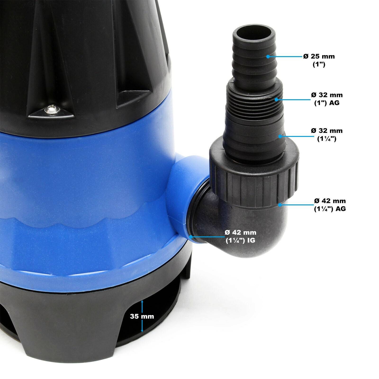 Helloshop26 - Pompe submersible eaux usées 550 watts 10500l/h jardin puits drainage évacuation bleu - Imagen 3