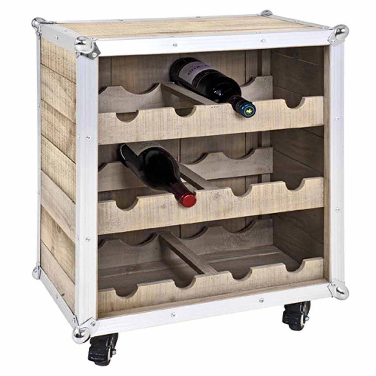 Meuble Range Bouteilles "Mallette" 63cm Naturel - Image 1