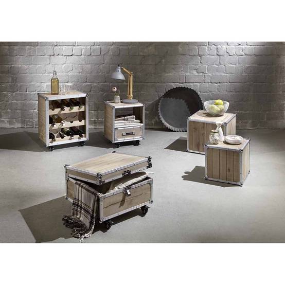 Meuble Range Bouteilles "Mallette" 63cm Naturel - Image 3
