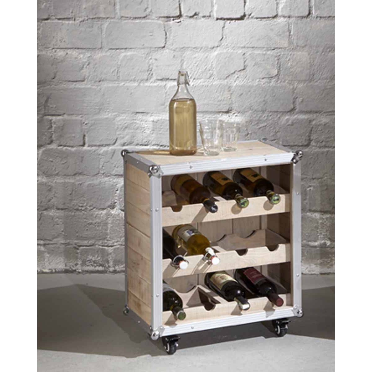 Meuble Range Bouteilles "Mallette" 63cm Naturel - Image 2