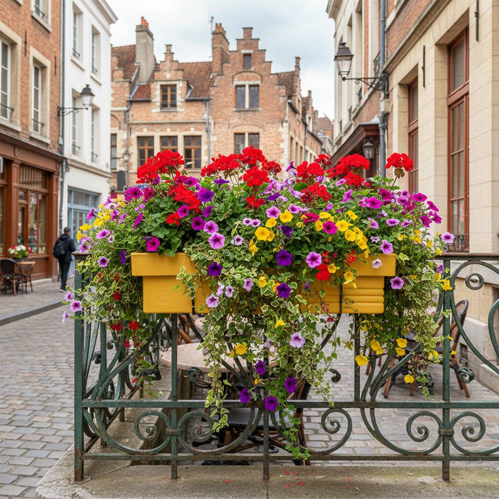 Jardinière design effet pierre 70l avec réserve d'eau-plast'up rotomoulage - Imagen 3