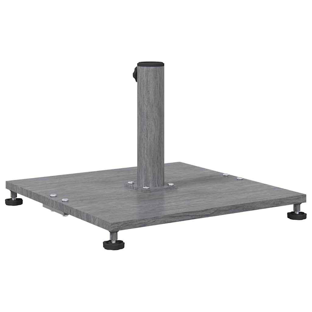 Base de parasol carré pratique stable 45 x 45 x 31 cm en acier aspect bois gris foncé - Image 4