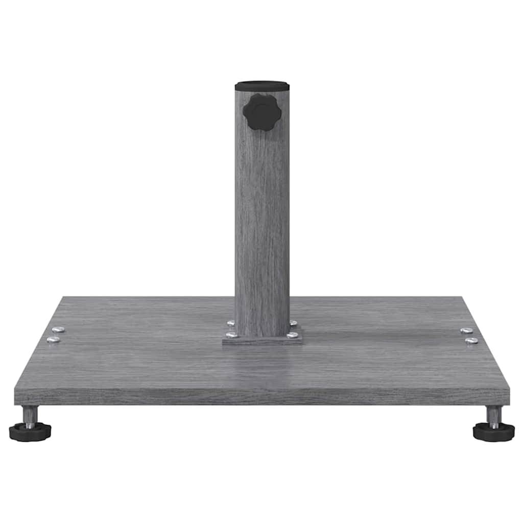 Base de parasol carré pratique stable 45 x 45 x 31 cm en acier aspect bois gris foncé - Image 2