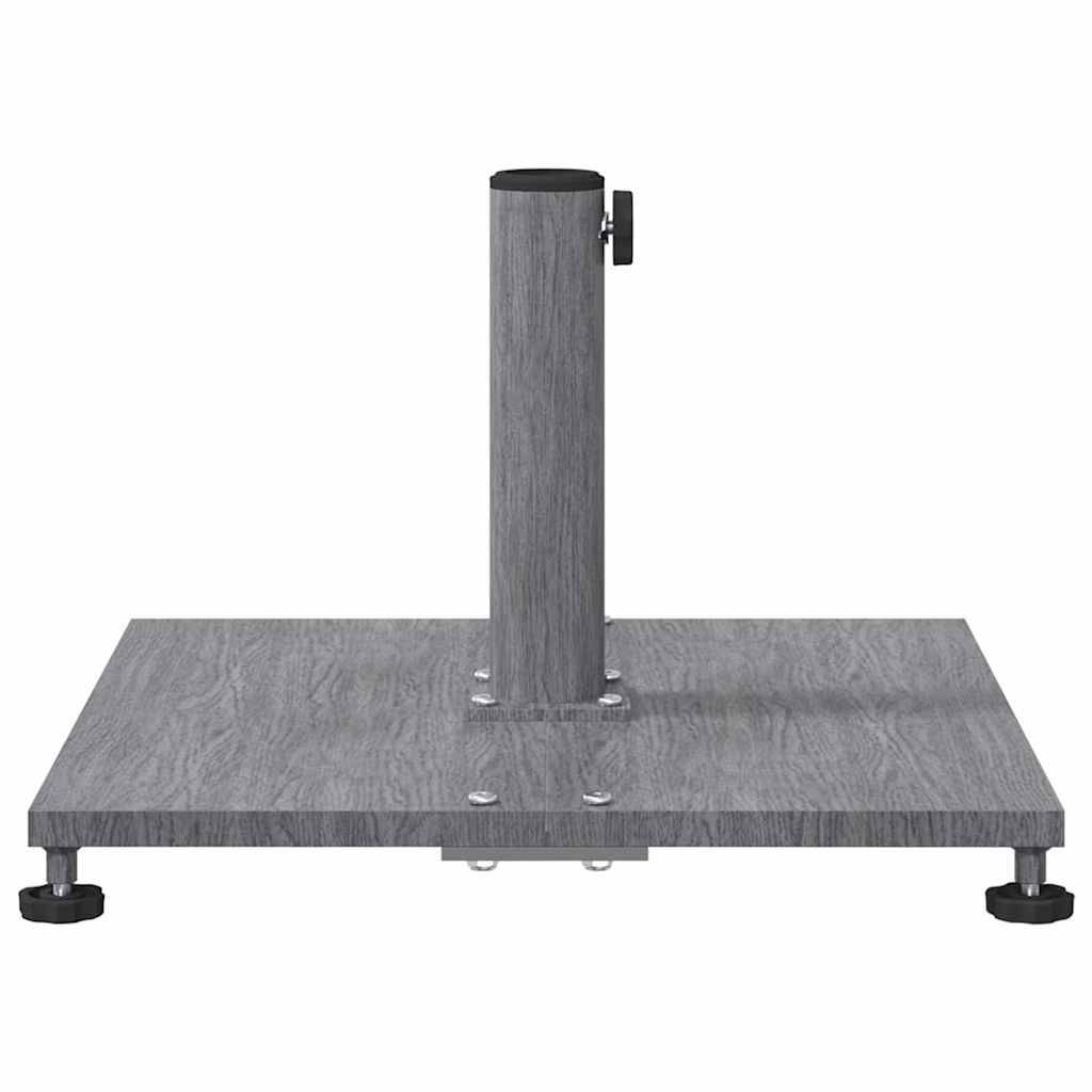 Base de parasol carré pratique stable 45 x 45 x 31 cm en acier aspect bois gris foncé - Image 3