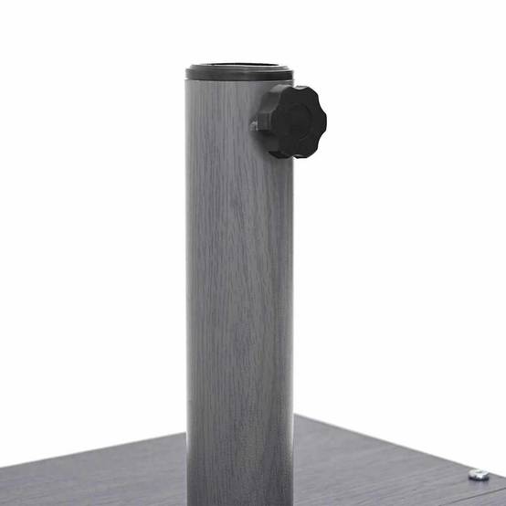Base de parasol carré pratique stable 45 x 45 x 31 cm en acier aspect bois gris foncé - Image 7