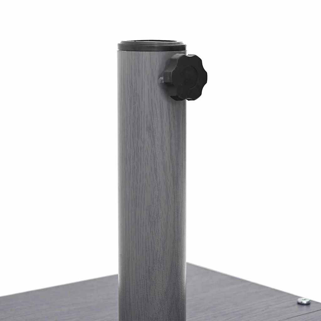 Base de parasol carré pratique stable 45 x 45 x 31 cm en acier aspect bois gris foncé - Image 7