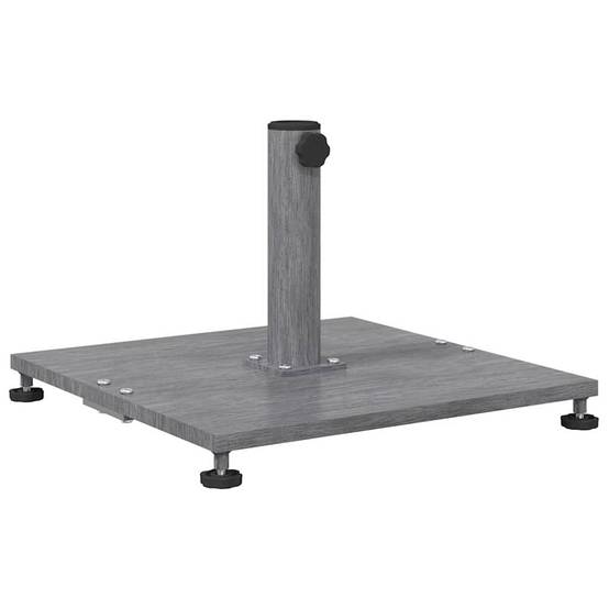 Base de parasol carré pratique stable 45 x 45 x 31 cm en acier aspect bois gris foncé - Image 1
