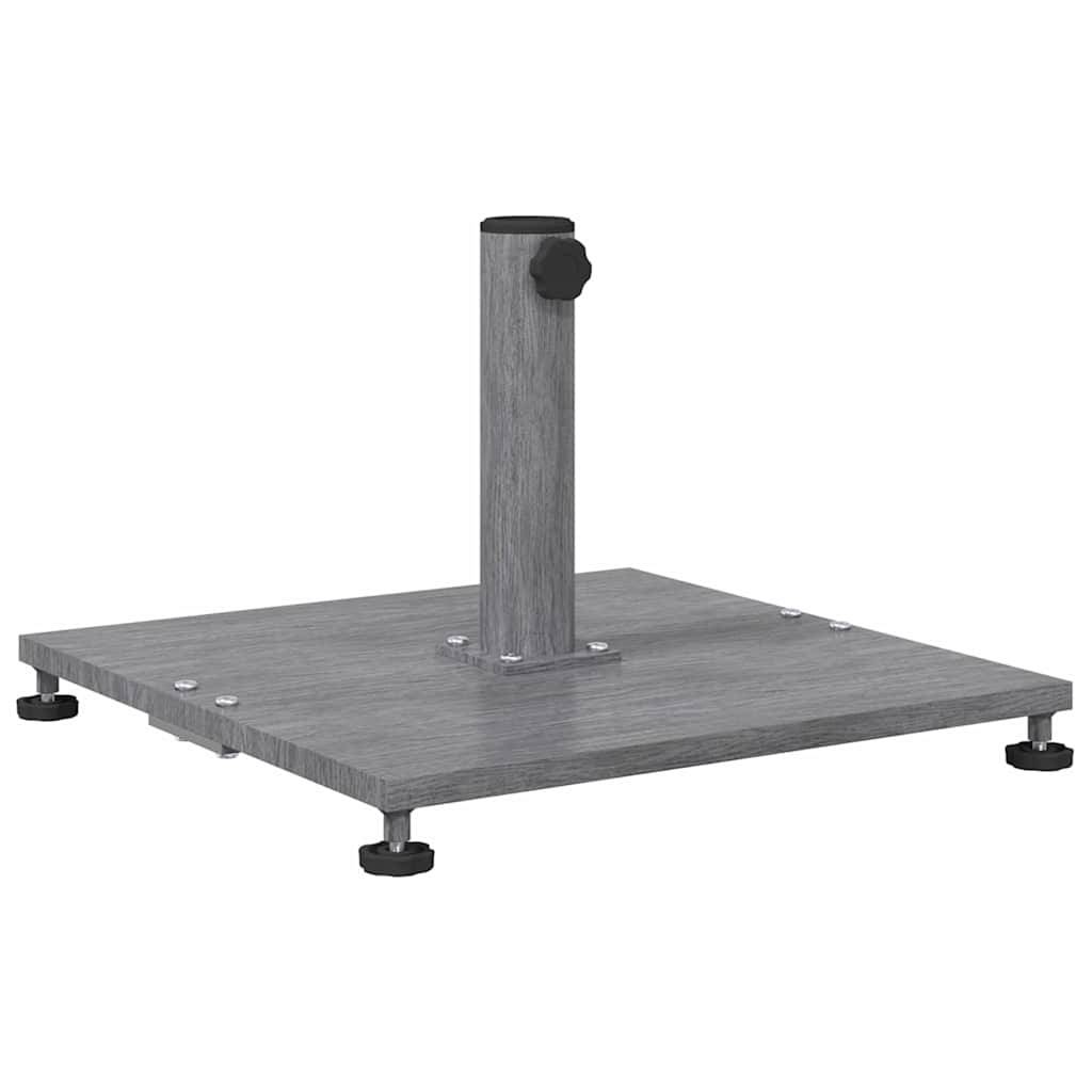 Base de parasol carré pratique stable 45 x 45 x 31 cm en acier aspect bois gris foncé - Image 1