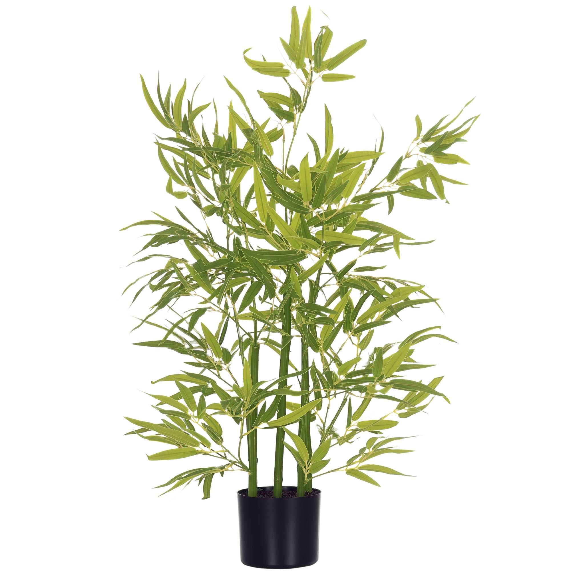 Bambou artificiel 90 cm vert, pot + tiges réalistes Ø15 cm - Image 1