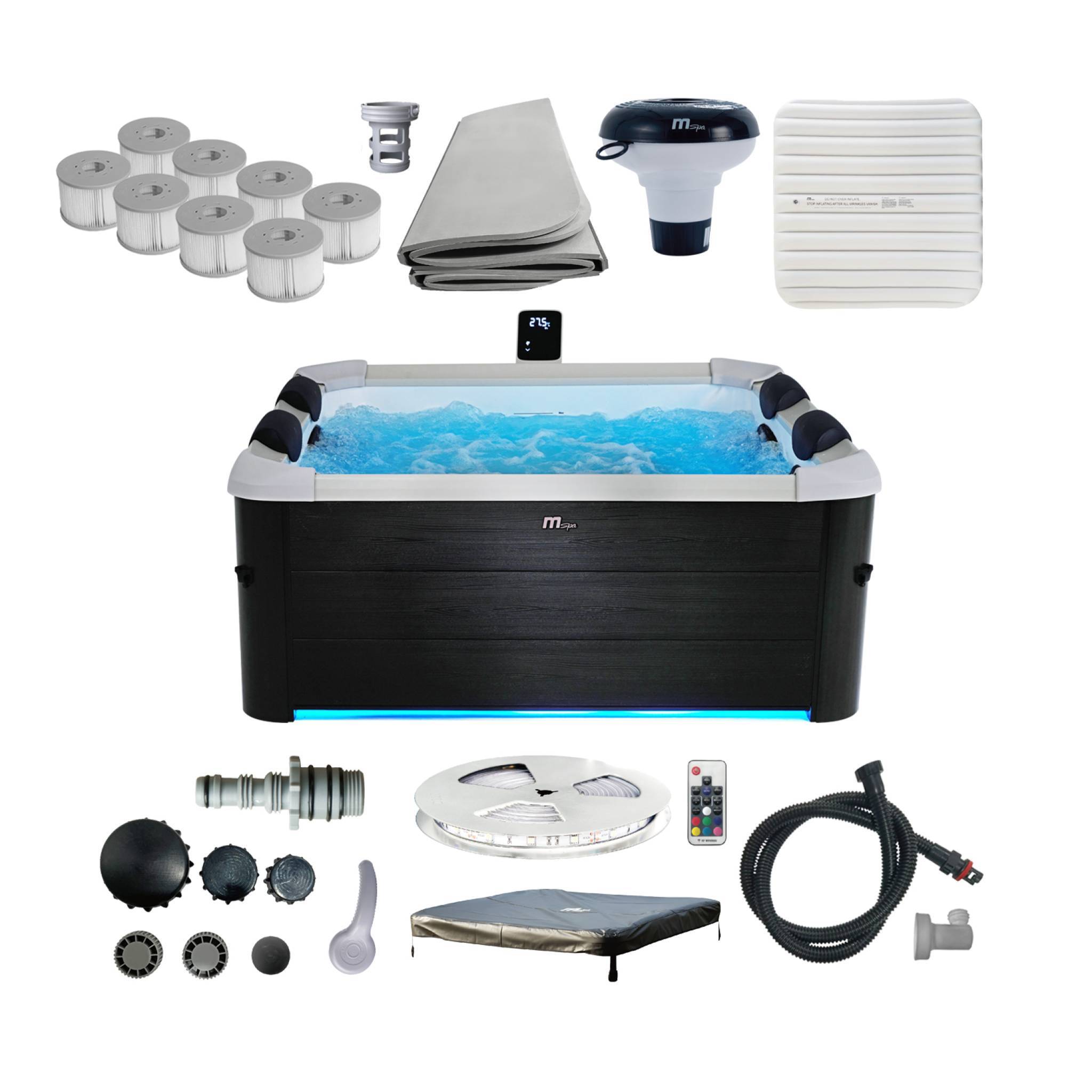 sweeek - Spa rigide MSPA 6 places 4 coussins hydromassages. 8 filtres et bâche incluse 160 cm x 65 cm | sweeek - Image 5