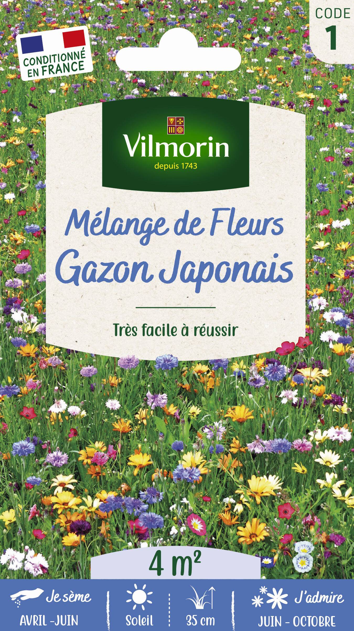 Vilmorin - Graines de Gazon japonais - Mélange Fleurs