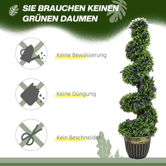 Lot 2 Plantes Artificielles Buis Spirale Déco Jardin Entrée Pot Lesté 115cm - ComfortXL Outdoor Living - Image 6