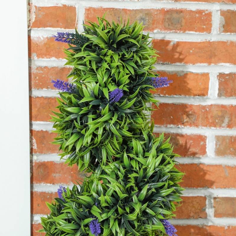Lot 2 Plantes Artificielles Buis Spirale Déco Jardin Entrée Pot Lesté 115cm - ComfortXL Outdoor Living - Image 8