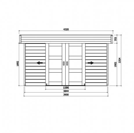 Abri de jardin MALMO en bois 11,38 m², Plancher Non - Imagen 2