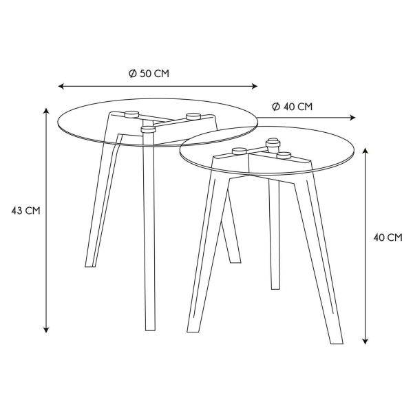 The Home Deco Factory - Tables gigognes en verre trempé (Lot de 2) The Home Deco Factory - Image 3