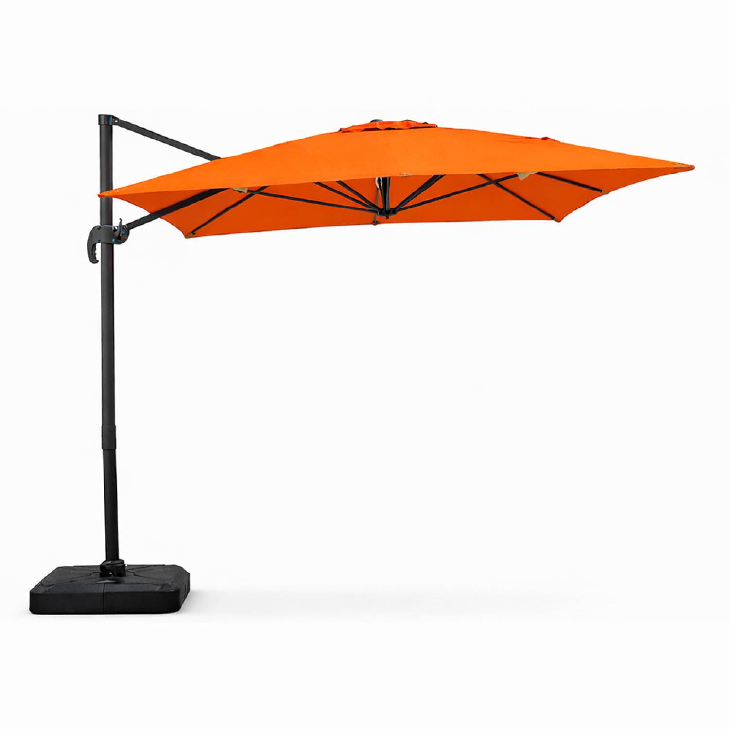 Concept Usine - Parasol rectangulaire 3x4m déporté rotatif orange en aluminium CESARE - Image 1