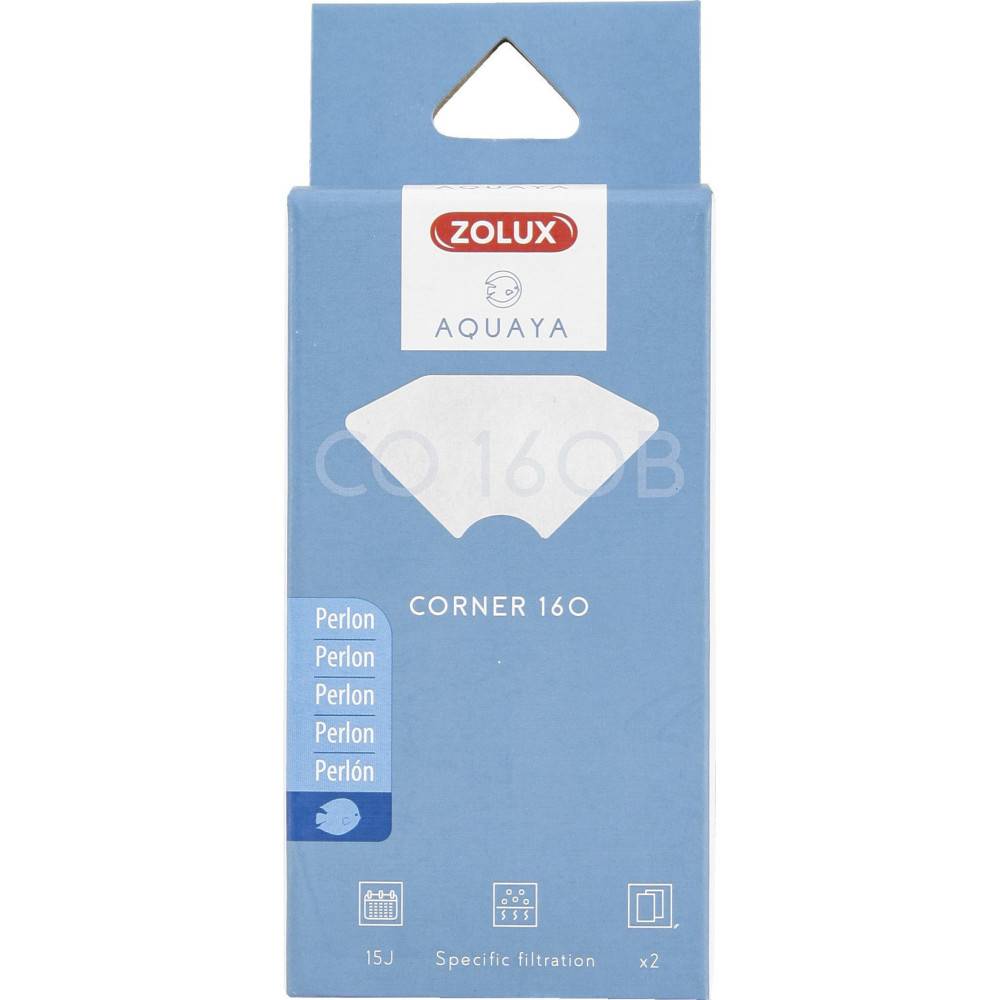 Zolux - Filtre pour pompe corner 160, filtre CO 160 B perlon x 2. pour aquarium. - Imagen 1