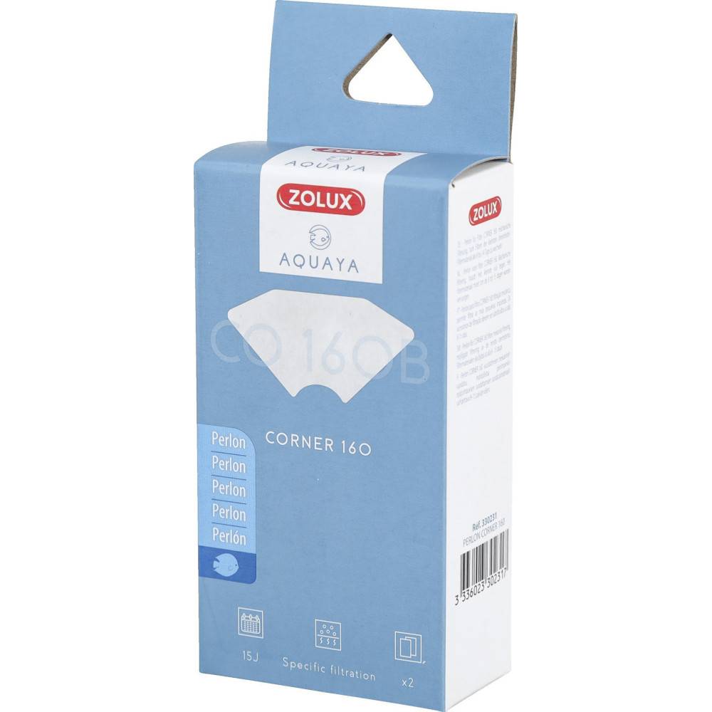 Zolux - Filtre pour pompe corner 160, filtre CO 160 B perlon x 2. pour aquarium. - Imagen 2