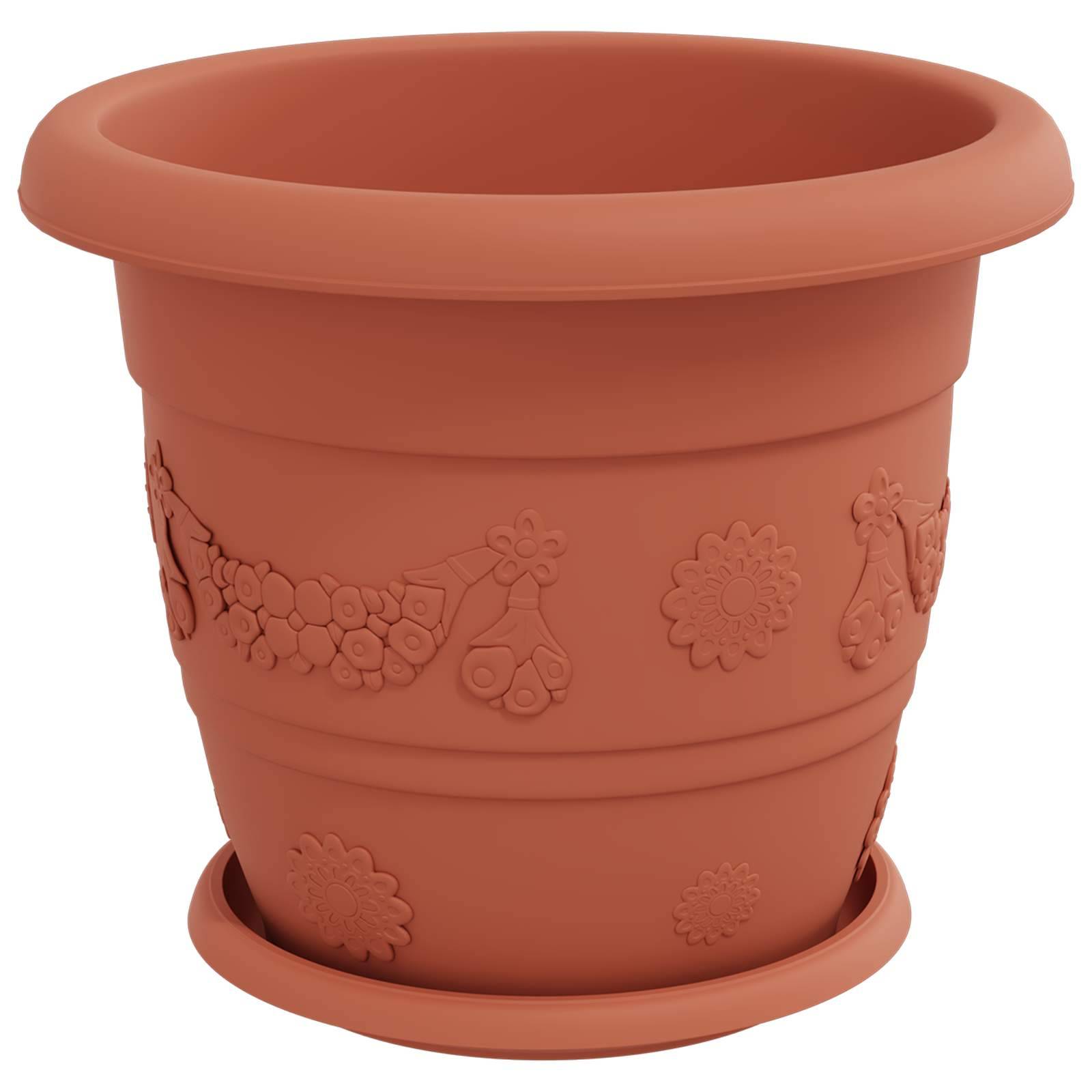 Pots de plantes 24 pcs | Bac à fleurs Rouge brique Ø 26 x 21.5 cm Plastique - Image 5