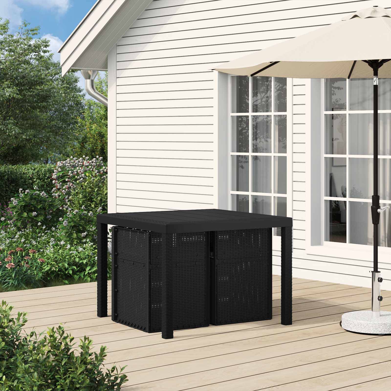 Chaises de jardin polypropylène anthracite 53 x 47 x 88.5 cm, Poids:18.2kg - PANGIVO - Image 3