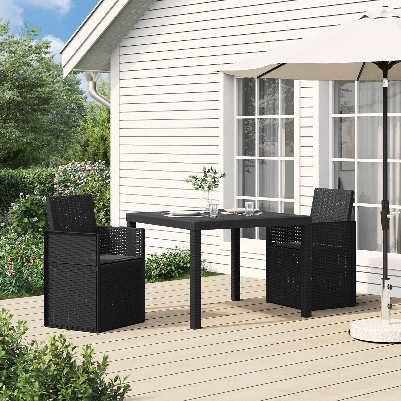 Chaises de jardin polypropylène anthracite 53 x 47 x 88.5 cm, Poids:18.2kg - PANGIVO - Image 1