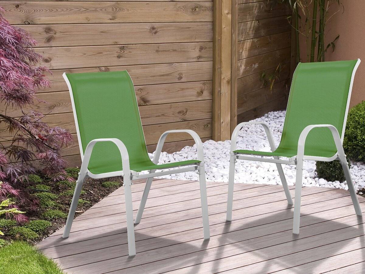 Habitat Et Jardin - Fauteuil Jardin Textilène "cordoba" - Phoenix - Vert - Lot De 2 -habitat Et Jardin - Imagen 2