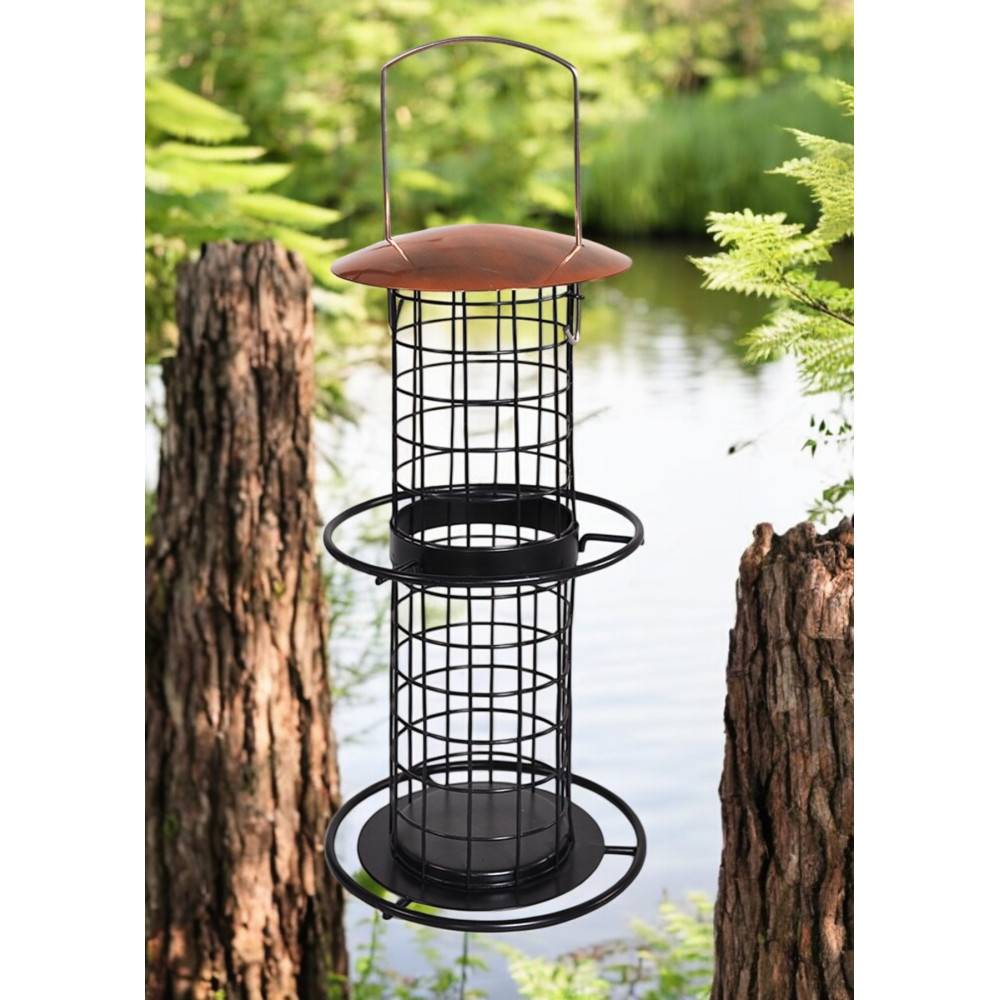 Mangeoire à boules Mésange géante, cuivre, hauteur 35 cm, pour oiseaux - Imagen 3