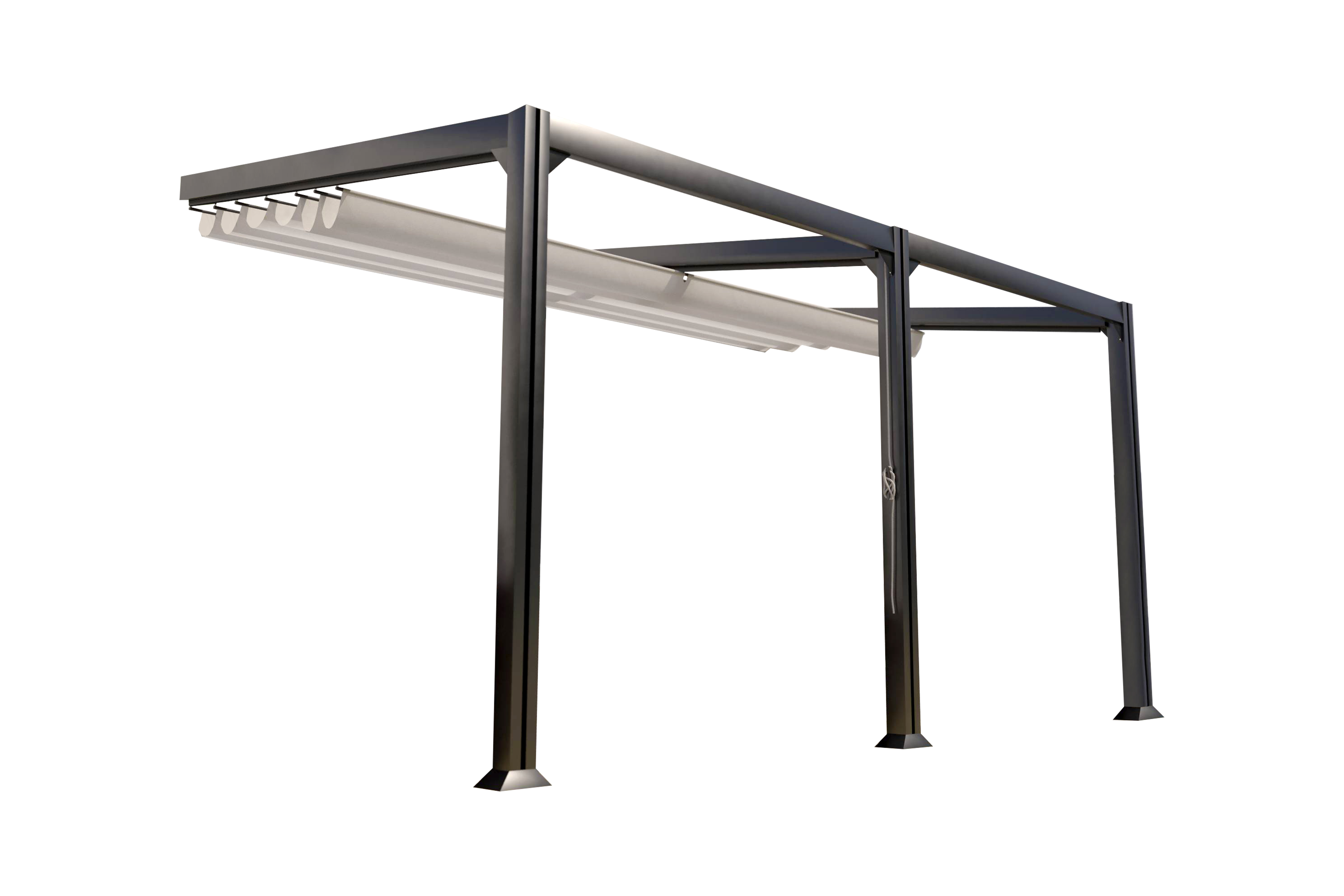 Couleurs du monde - Barbade - Pergola adossée 3x6m en aluminium - Structure Seule -  Couleurs du Monde - Imagen 2