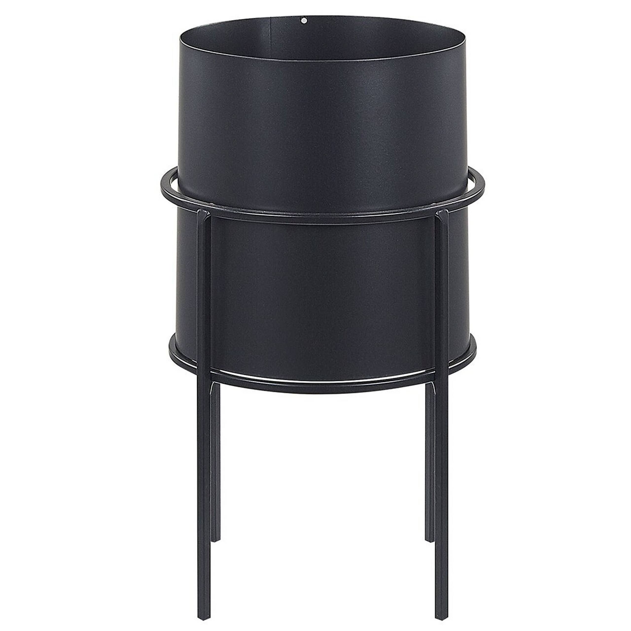 Beliani - Cache-pot d'extérieur Métal Noir MILEA - Beliani - Imagen 2