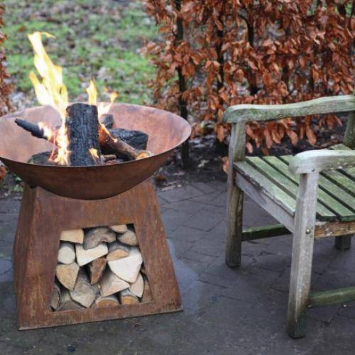 Esschert Design - Vasque feu et stockage de bois - Imagen 2