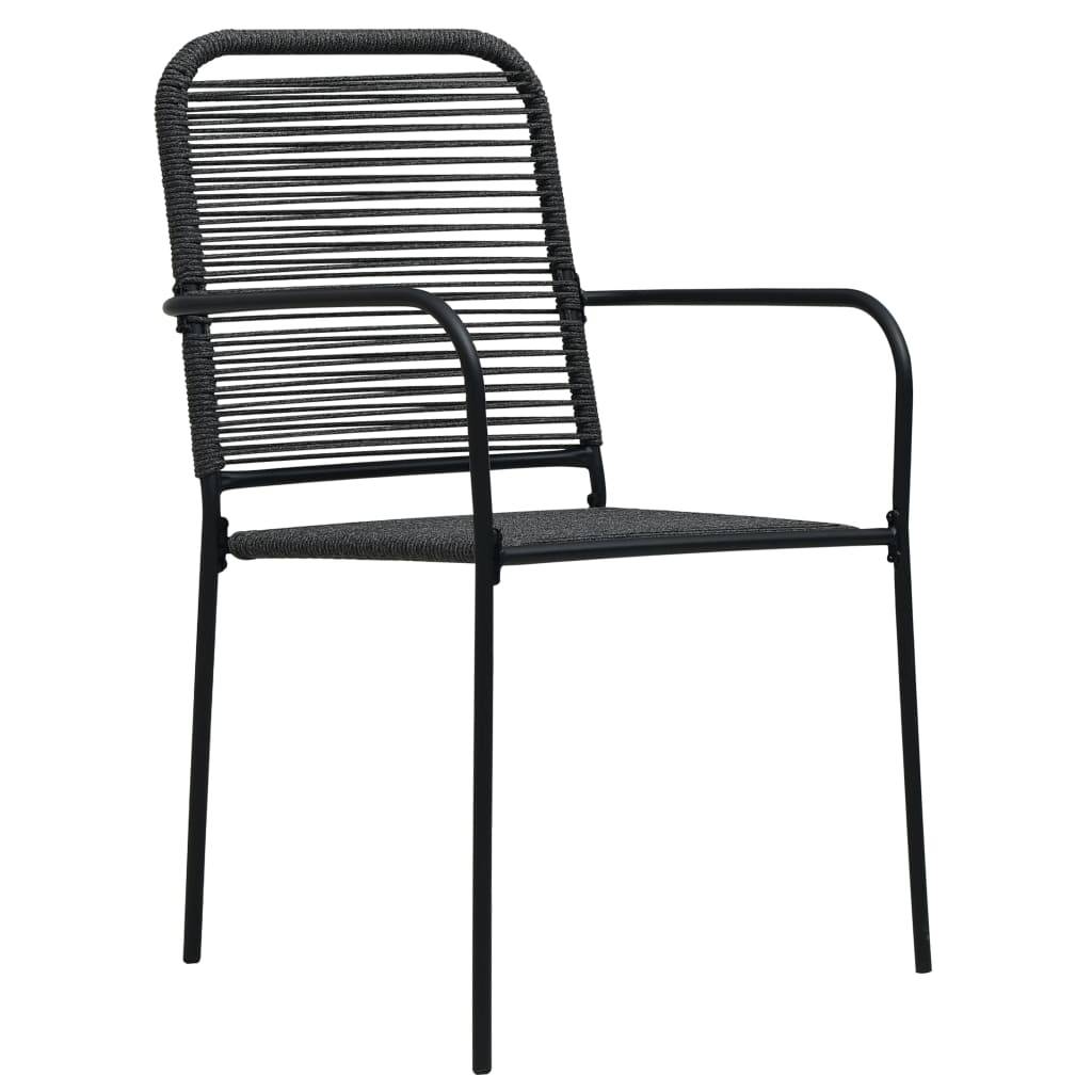 Vidaxl - Ensemble à manger d'extérieur 5pcs Corde en coton et acier Noir vidaXL 48569 - Imagen 6
