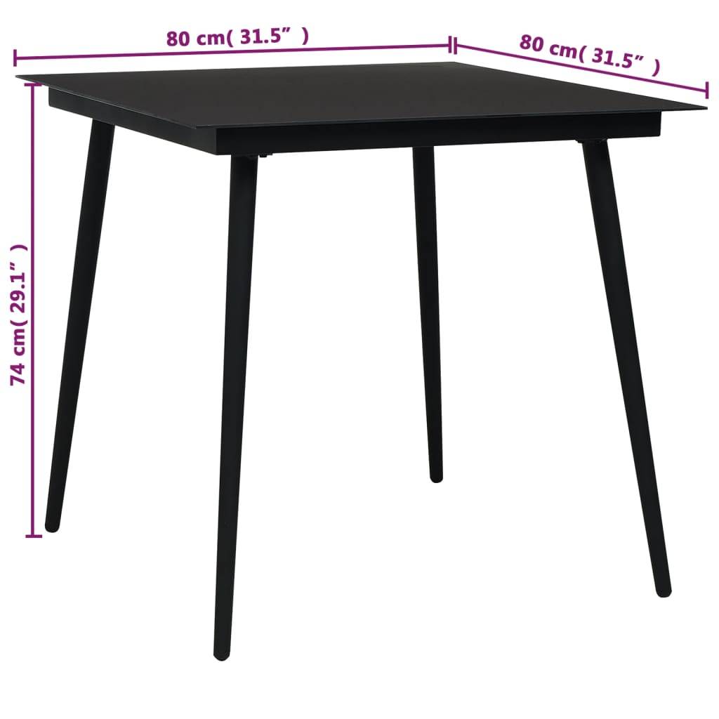 Vidaxl - Ensemble à manger d'extérieur 5pcs Corde en coton et acier Noir vidaXL 48569 - Imagen 3